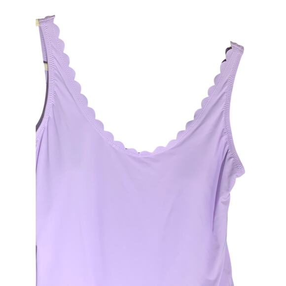 Aqua Swimwear Scalloped One pc Swimsuit NWT XL Light Lilac - Picture 6 of 10